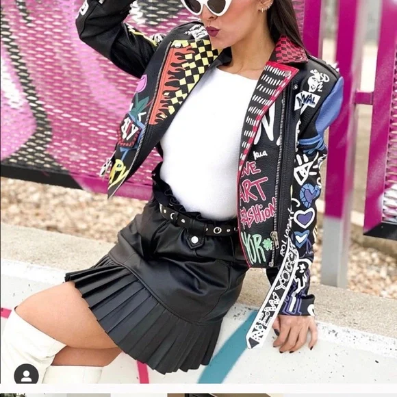 ZARA Pleated Faux Leather Pleated Mini Skirt - Picture 7 of 16